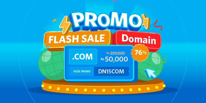 Promo #15TIMEWA Domain .COM Rp50.000