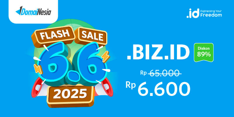 Flash Sale 6.6 .BIZ.ID Rp6.600 Siklus 1 Tahun