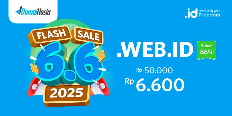 Flash Sale 6.6 .WEB.ID Rp6.600 Siklus 1 Tahun