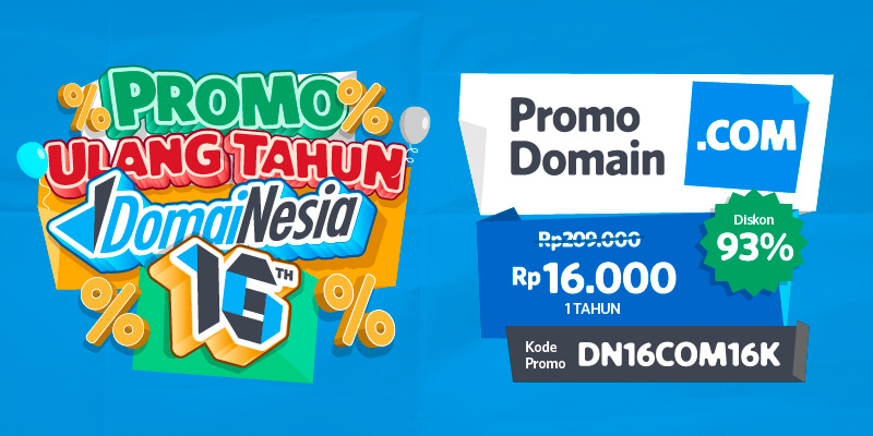 Promo Domain .COM Rp16.000